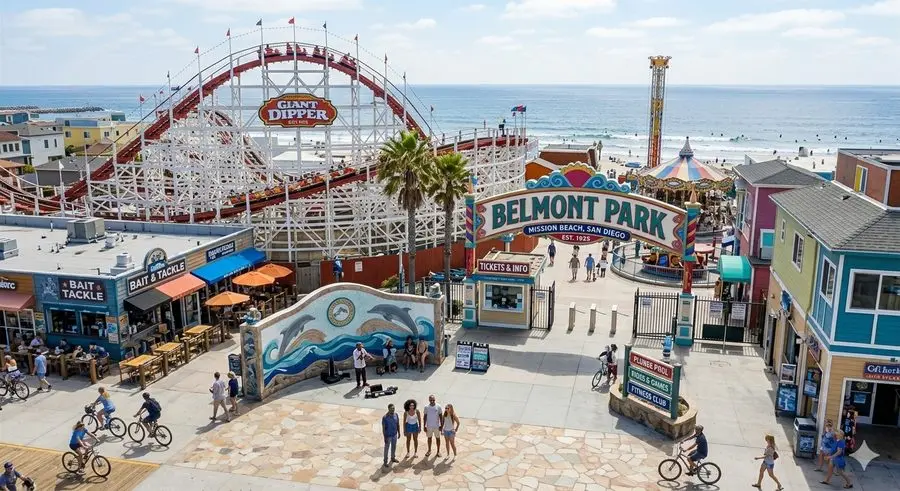 Belmont Park Giant Dipper historic roller coaster Mission Beach San Diego