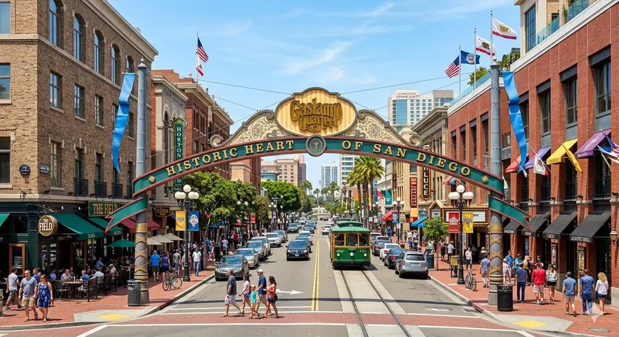 Gaslamp Quarter — Historic Heart of San Diego archway sign
