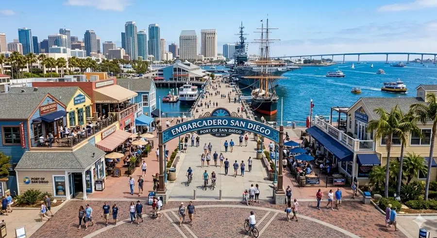 San Diego Embarcadero waterfront along the bay